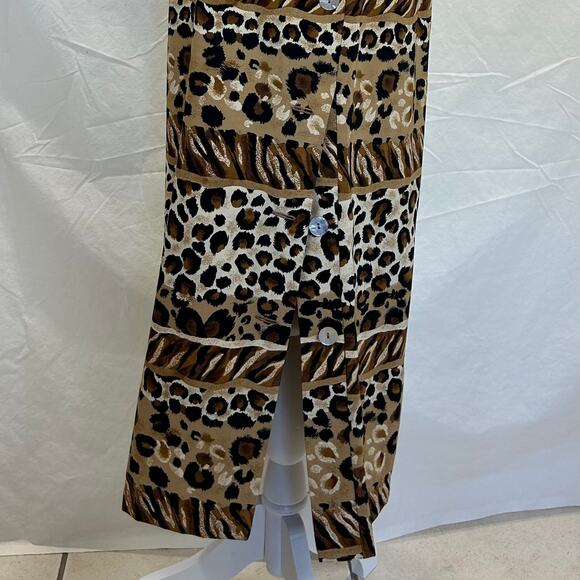 Leopard Animal Print Vintage midi Dress Sz 8 Mobwife Old Money Classic - Picture 6 of 9